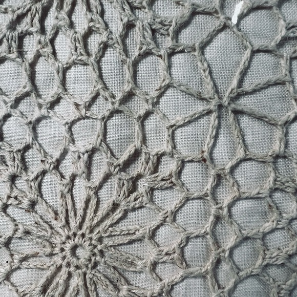 European Home Hands Crochet Pillow Sham Keepsake 55%Linen45%Cotton 21”-27”. - Picture 3 of 3